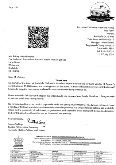 Fundraising for others - Rochdale Children's Moorland Home